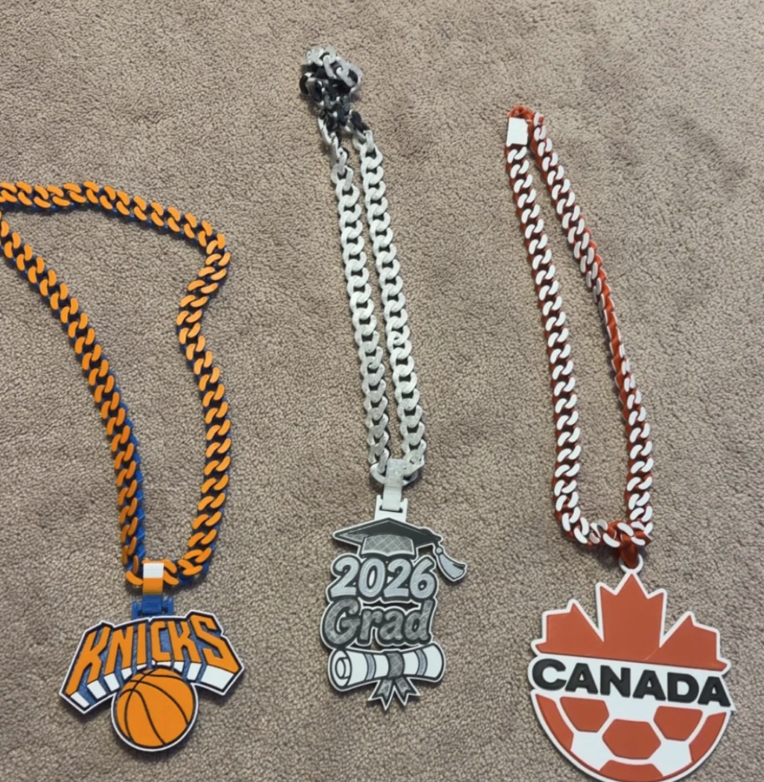 Custom 3D Printed Chain & Pendant